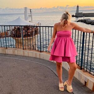 Camila Coelho Strapless Pink Dress